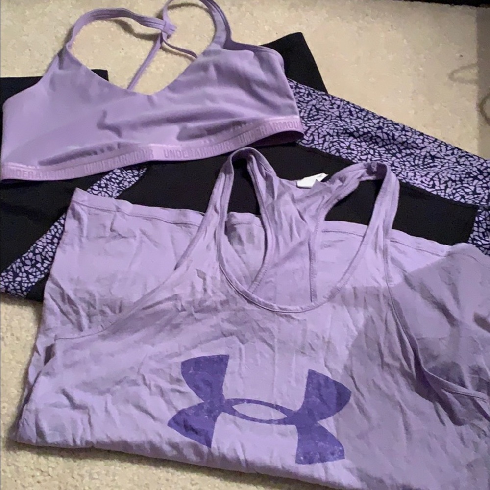 Under armour bundle - sports bra, tank, capri